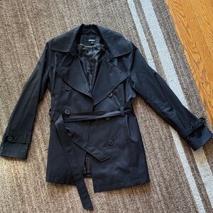 DKNY Black Double-Breasted Coat